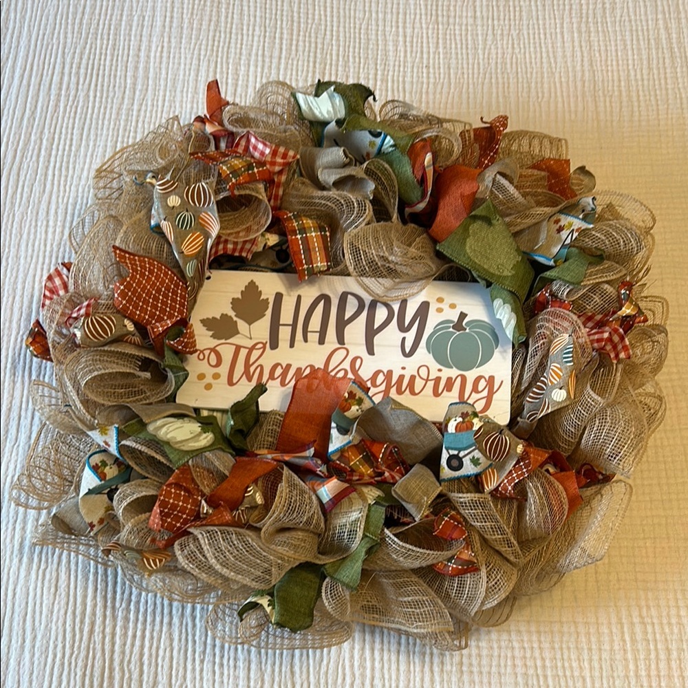 Thanksgiving Ribbon Wreath